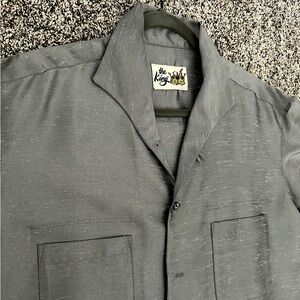 The King Japanese Repro 1950s Style Rockabilly Shirt Gray w/ White Fleck